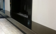 şömine uygulaması siyah granit kaplama, absolute black granit kaplamalı şömine