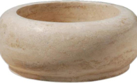 ALT-07 Açık Renk Traverten Mermer Silindir Lavabo / (Ölçüler : 42*15 cm)
