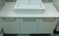 Çimstne Ataşehir  uygulama.Çimstone tezgah üstü seramik lavabo uygulama örneği.