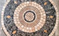 Doğal taş ve mermer karma mozaik dekor tasarımı - Natural stone and marble mixed mosaic decor design